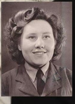 Marian Hollier shown in a formal black-and-white portrait.