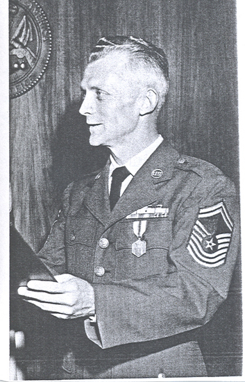 William Jordan McNeely wearing an Air Force uniform in profile.