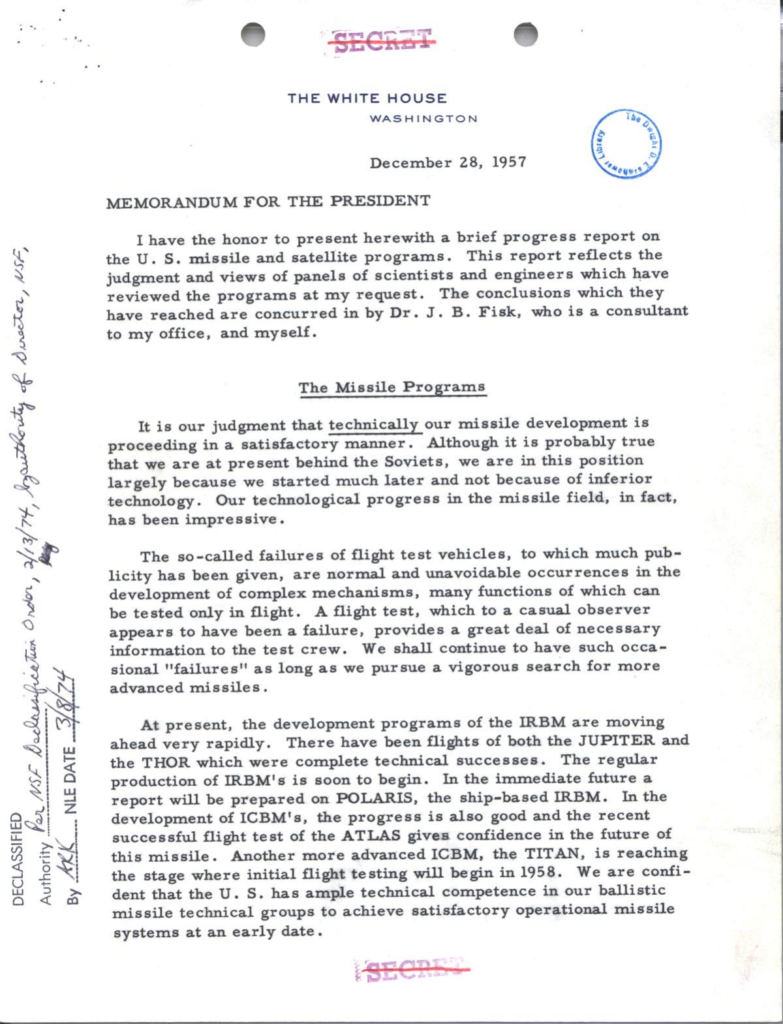 Scanned typewritten memorandum with an official stamp.