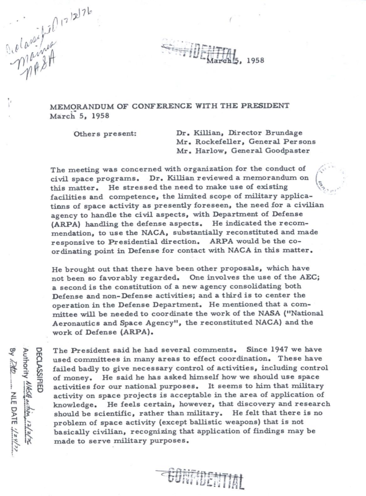 Scanned typewritten conference memorandum with handwritten notes.