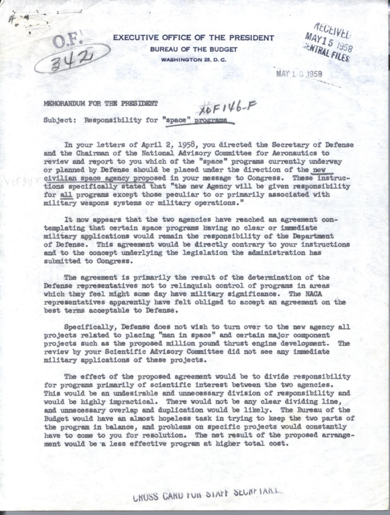 Scanned typewritten memorandum with several paragraphs of text.