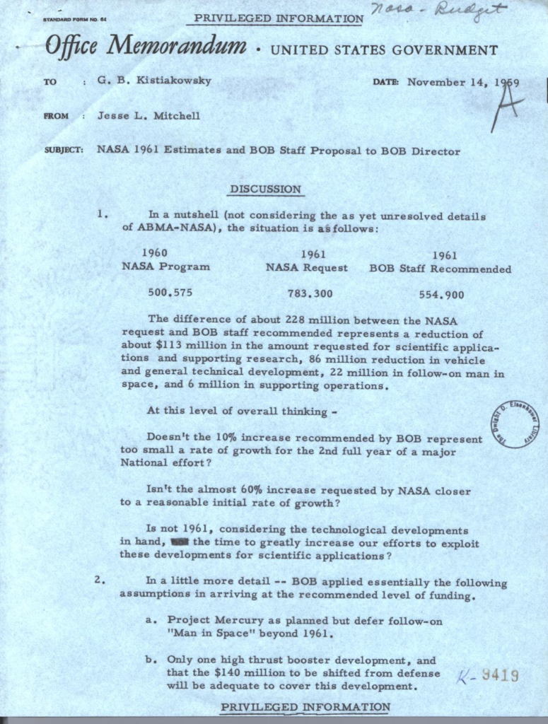 Blue scanned memorandum with typed text and official markings.