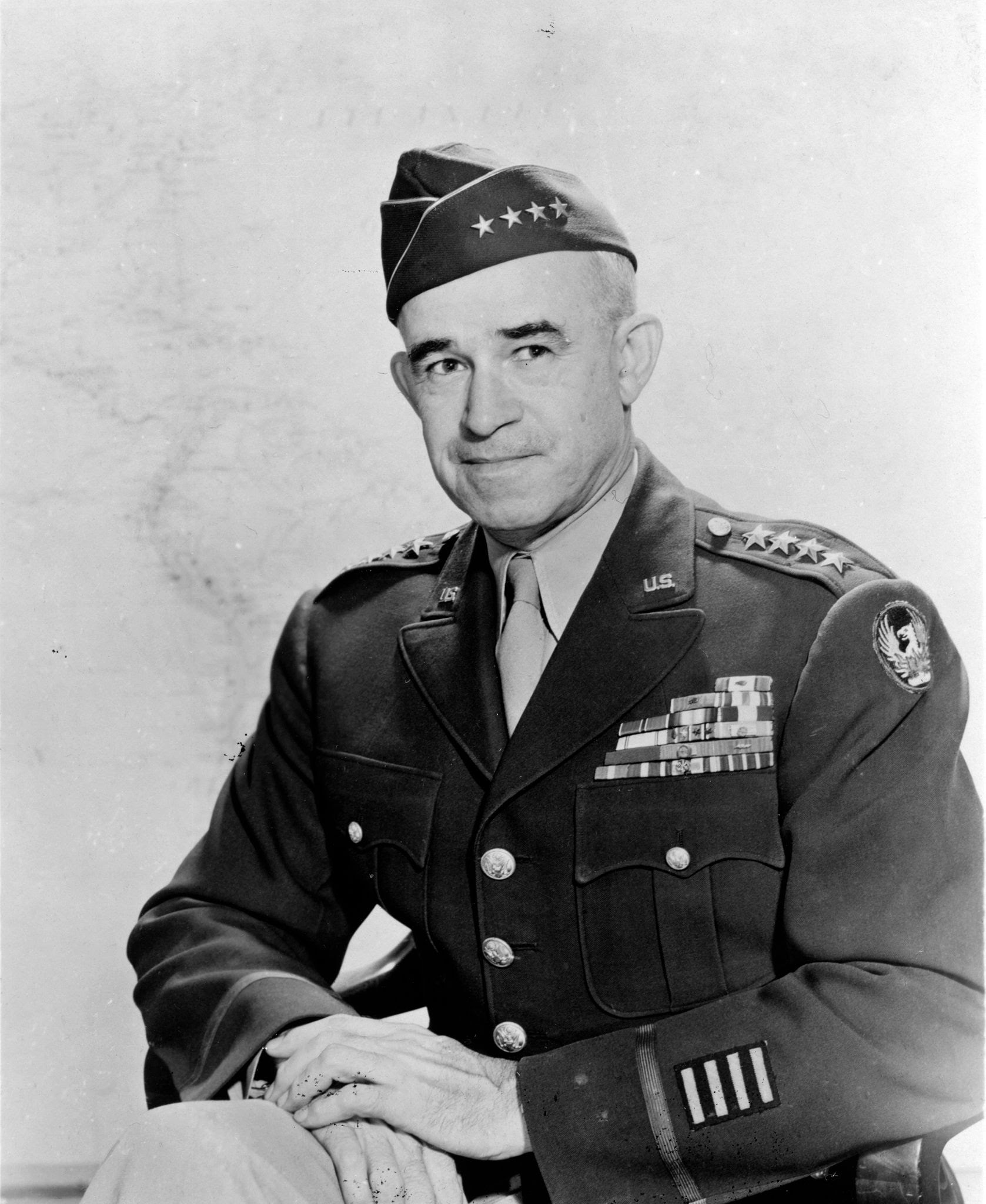 General Omar Bradley wearing a decorated U.S. Army uniform.