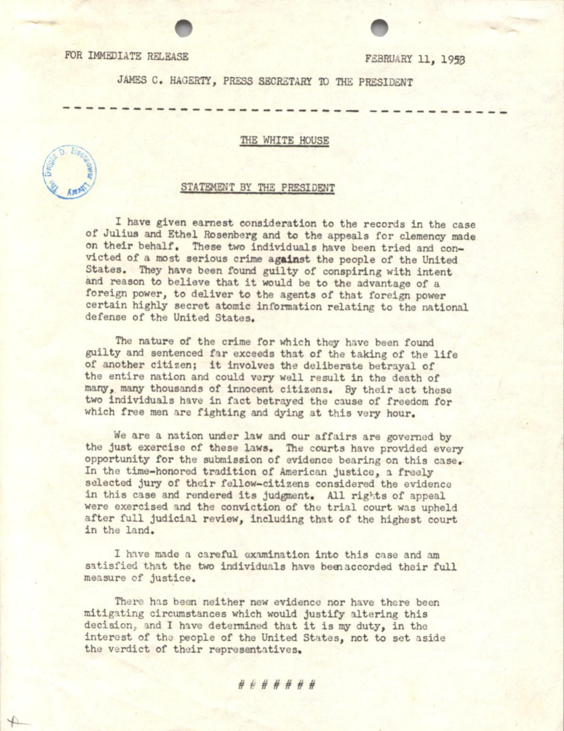 Scanned statement with an official seal and several paragraphs of typed text.