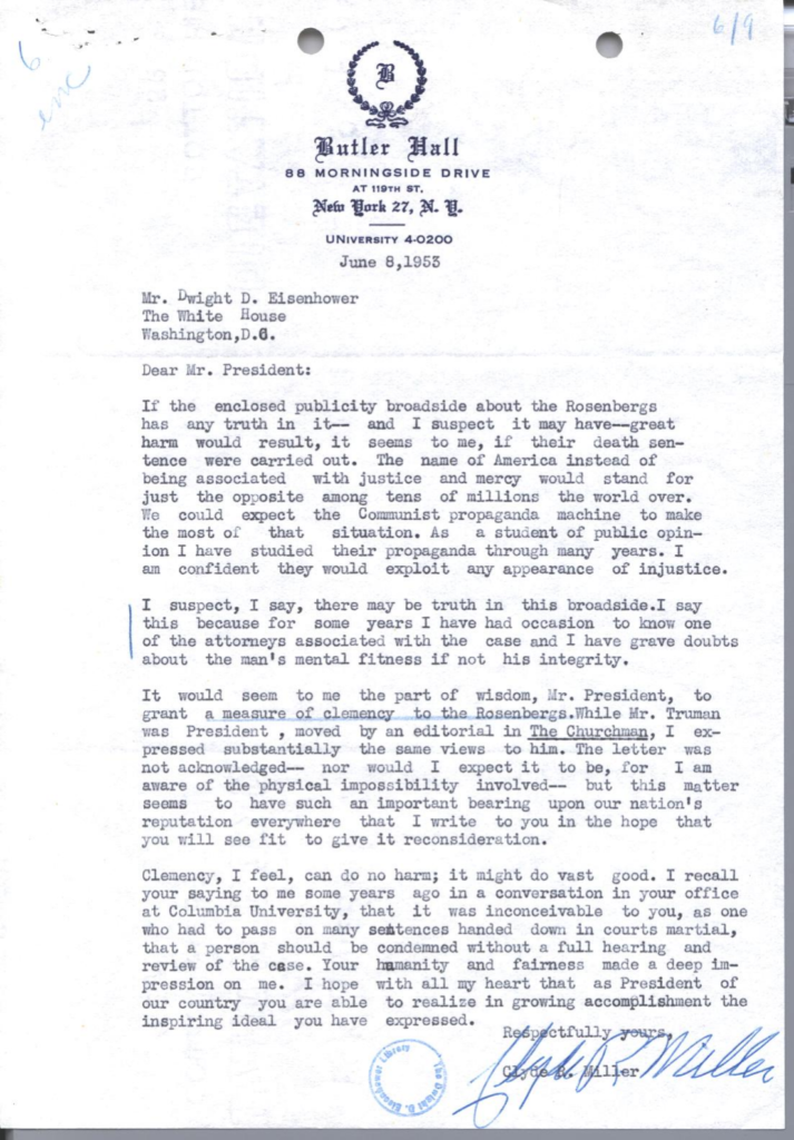Scanned typewritten letter with several paragraphs of text.