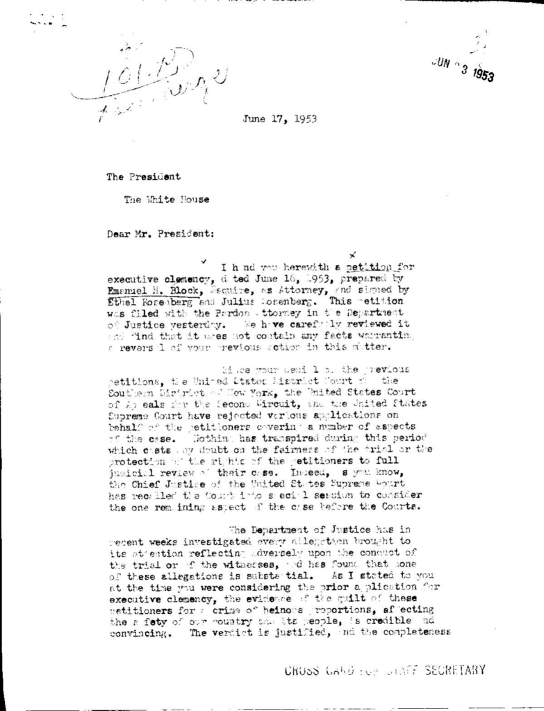 Scanned typewritten letter with handwritten markings.