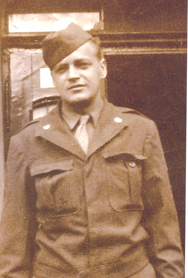 Serviceman wearing a U.S. Army uniform in a colorized portrait.