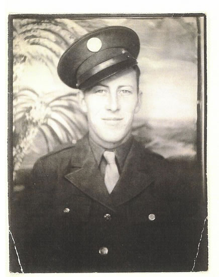 Stanley David Scripter wearing a U.S. Army uniform and peaked cap.
