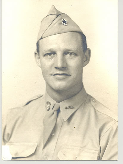 Tom Walter Irving wearing a military uniform and garrison cap.