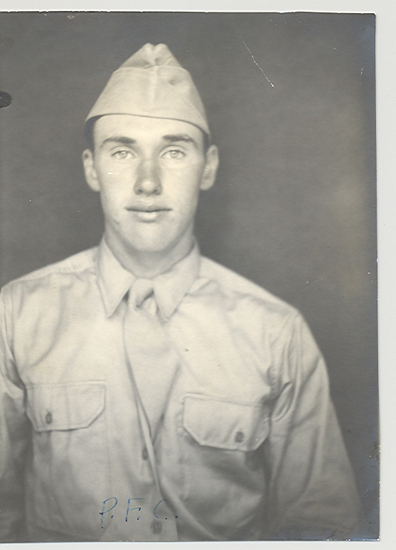 James Whiteman wearing a military uniform and garrison cap.