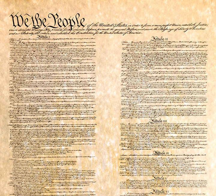 Original parchment of the United States Constitution.