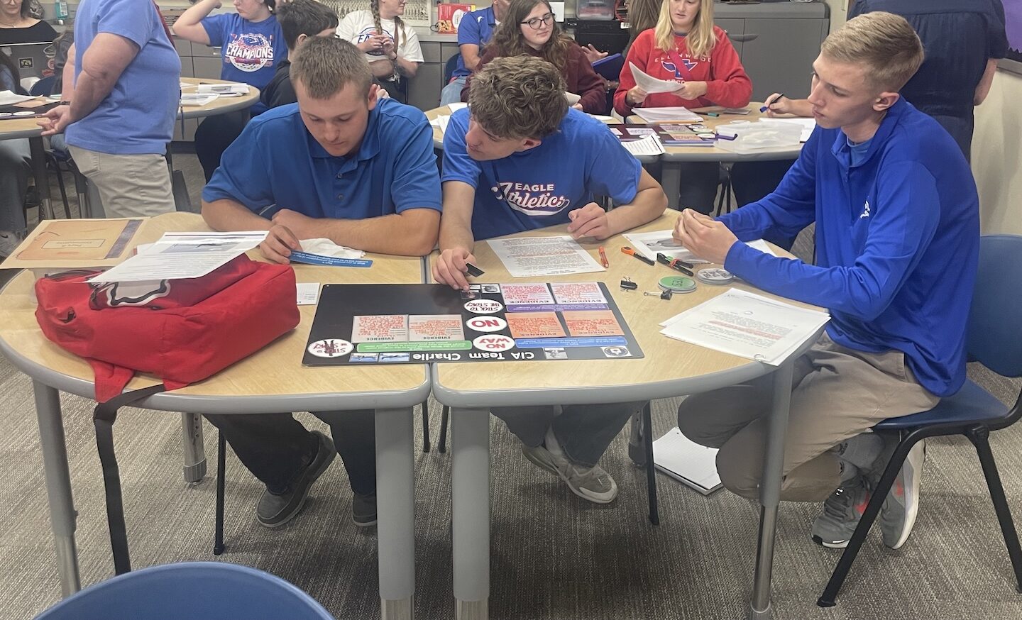 high school students doing activity