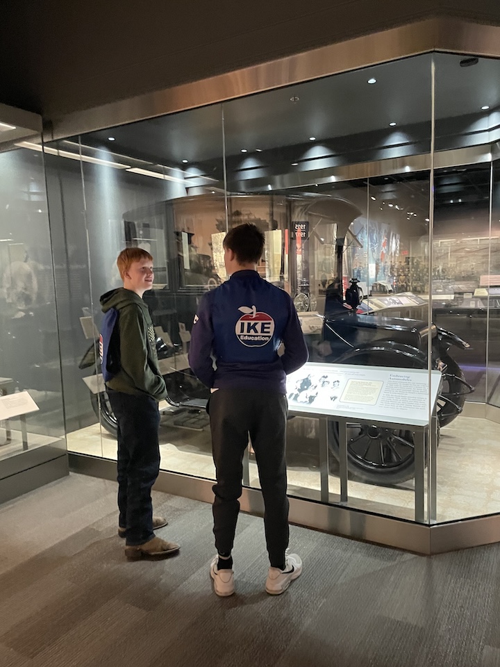 students touring the Eisenhower Museum