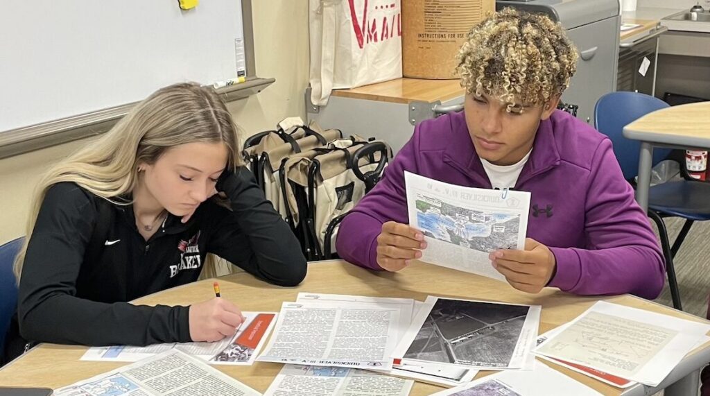 High school students participating in an activity