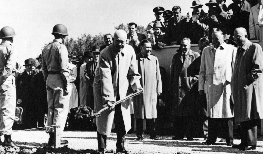 Eisenhower breaks ground at Library